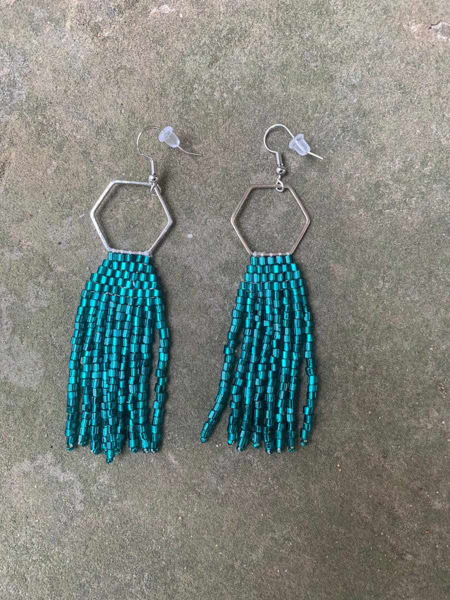 Waterbird Beaded Fringe Earrings