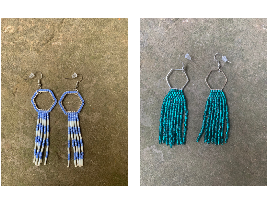 Waterbird Beaded Fringe Earrings