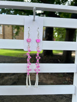 Daisy Chain Earrings With Dentalium Made by Carmen Tiger