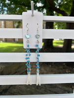 Daisy Chain Earrings With Dentalium Made by Carmen Tiger