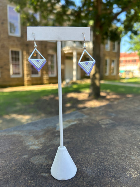 Brick Stitch Earrings on Silver Bar Made by Carmen Tiger