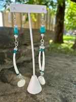 Dentalium Shell Earrings - Two Strands Made by Carmen Tiger