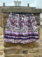 Purple Floral print skirts Made By Victoria Tiger (Variety of Sizes)