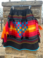 Adult Ribbon Weave skirt with fire colors Made by Victoria Tiger