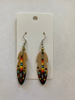 Wooden Feather Earrings (Various Colors Available)