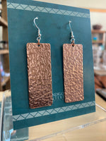 Rectangle hammer textured earrings Made By Amanda Rutland