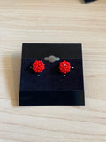 Flat Beaded Stud Earrings