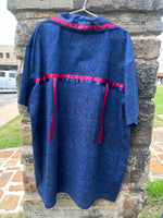 Navy Blue Ribbon Shirt Made by Cynthia Yerby
