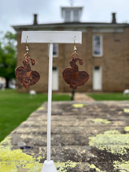 Copper Waterbird cutout earrings