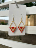 Beaded Earrings on Gold Bar (Various Colors)