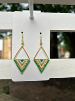 Beaded Earrings on Gold Bar (Various Colors)