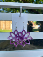 Lasercut Acrylic Earrings Made by Johnny Postoak Jr.