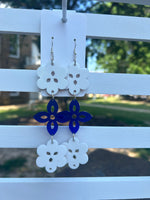 Lasercut Acrylic Earrings made by Johnny Postoak Jr.