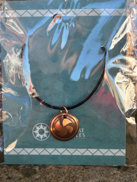 Small Copper Pendant on Leather Cord Made By Amanda Rutland