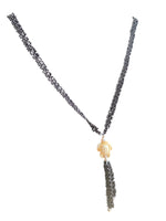 daisy chain necklace W/ turtle charm