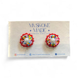 Confetti Mini Studs Made By Mvskoke Made Beadwork