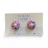 Confetti Mini Studs Made By Mvskoke Made Beadwork