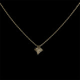 Silver star pendent with beaded chain
