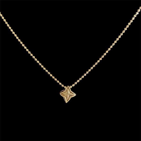 Silver star pendent with beaded chain