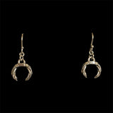 Silver crescent twist earrings