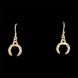 Silver crescent twist earrings
