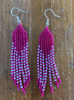 Beaded Fringe Earrings (Various Colors Available)