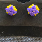 Flat Beaded Stud Earrings