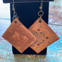 Hand Tooled Leather Earrings (Various designs available)