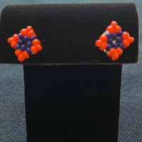 Beaded Square Stud Earrings