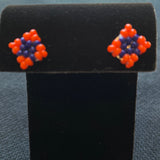 Beaded Square Stud Earrings