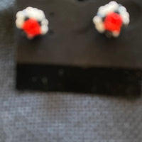 Flat Beaded Stud Earrings