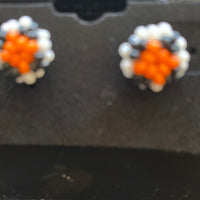 Flat Beaded Stud Earrings