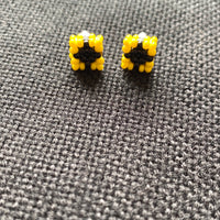 Beaded Square Stud Earrings